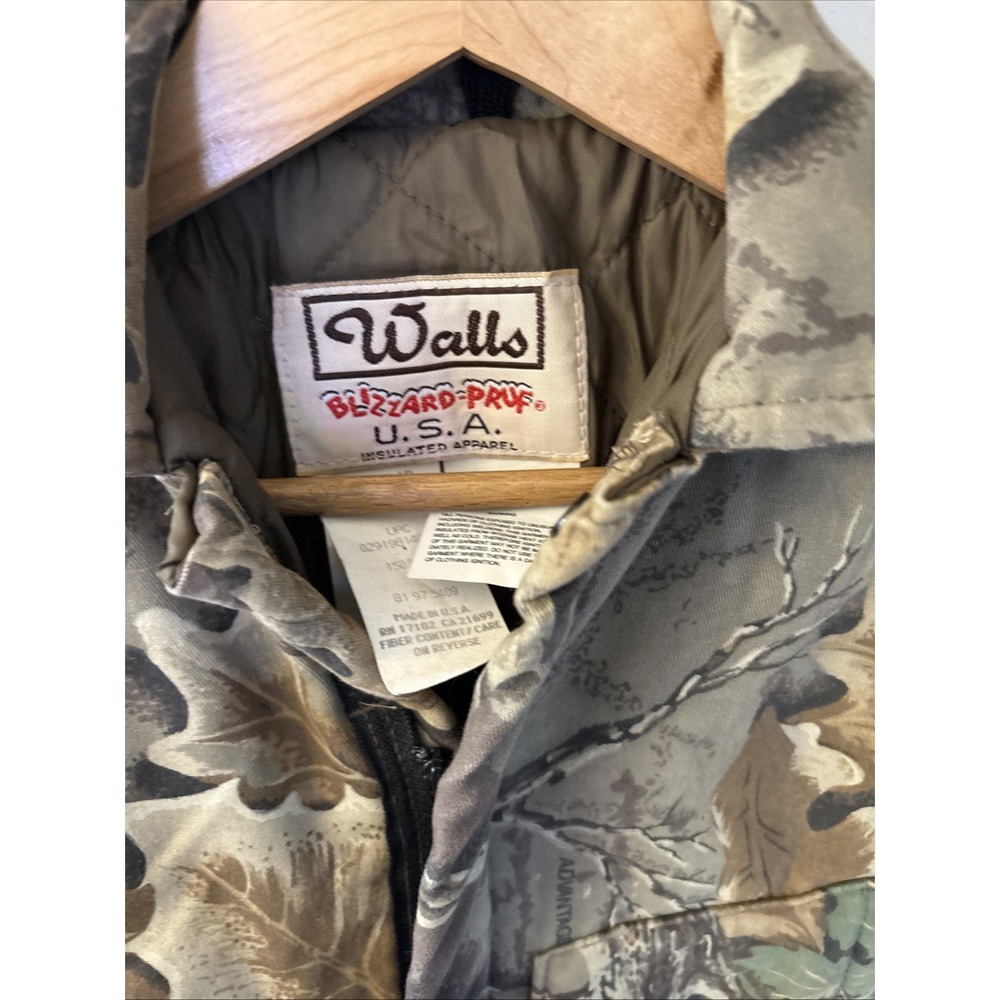 Vintage Walls Blizzard Pruf Coveralls Boys 8 Realtree Camo Quilted Insulated USA - Picture 9 of 16